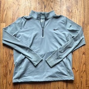 Nike Golf Gray Zip Up Sweater Lightweight Athletic Mens